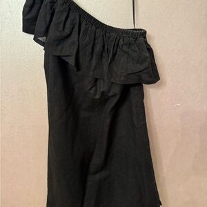 J. Crew Black Ruffle Detail Dress